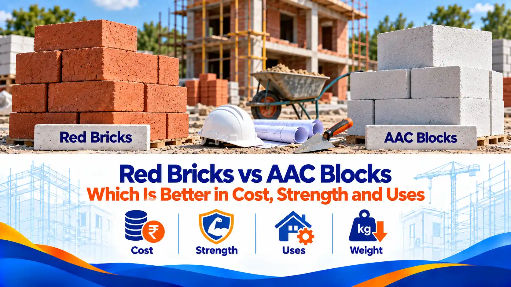 Red Bricks vs AAC Blocks: Cost, Strength and Uses Compared